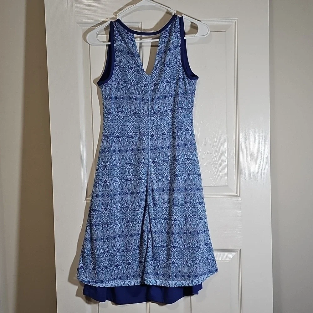 Marmot Active Sport Sleeveless V-Neck Lined Athletic Dress Blue Size XS